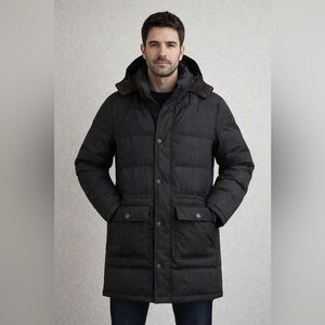 Vince Camuto Black Hooded Coat men